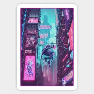 Neon City Lights Sticker